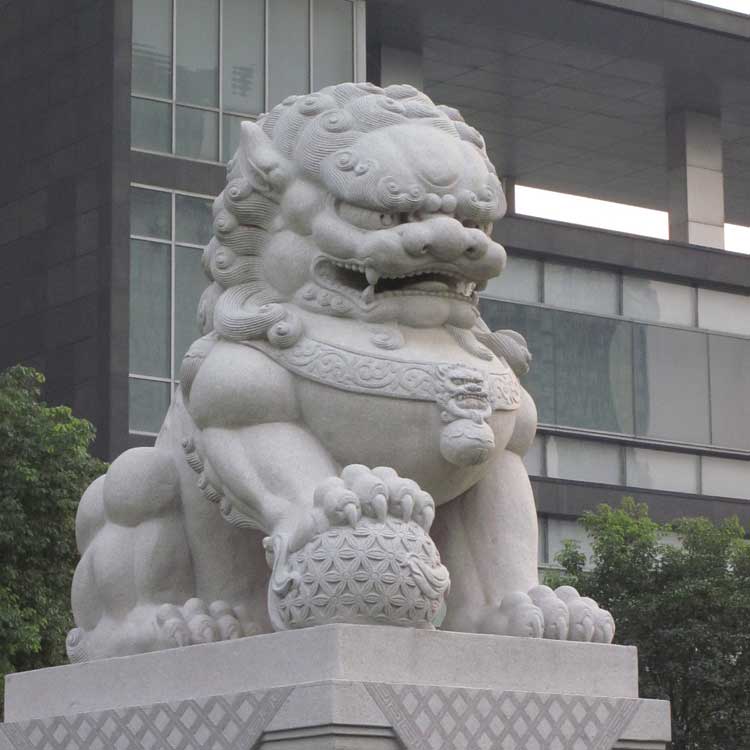 中式石狮子汉白玉(图片)