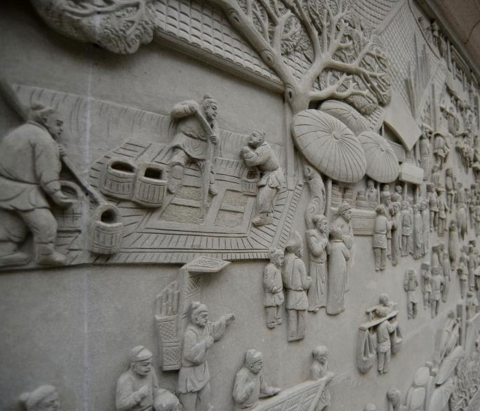 湖南郴州百米石浮雕《清明上河图》完工(图)