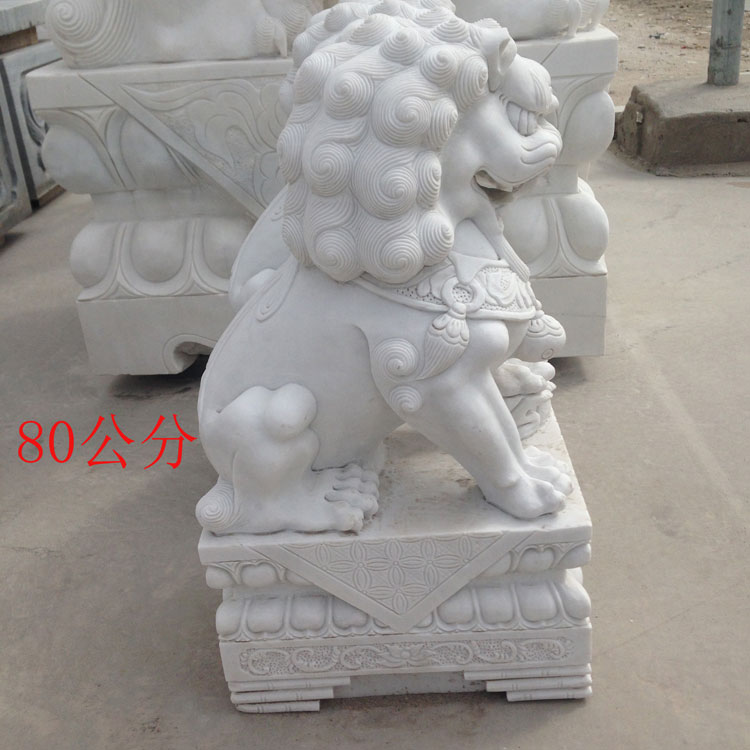 高0.8米石雕狮子侧面图片材质汉白玉(05)