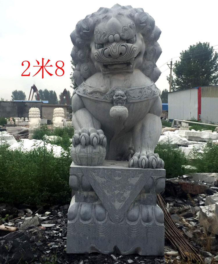 高2.8米青石狮子正面图片(29)